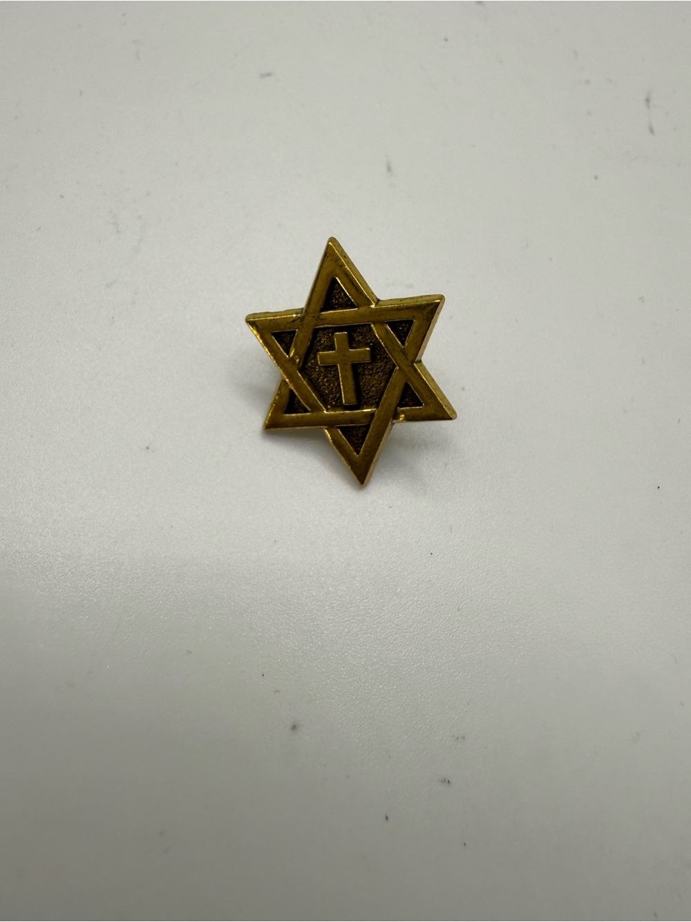 Star of David Cross Lapel Pin - Religious Symbol Accessory